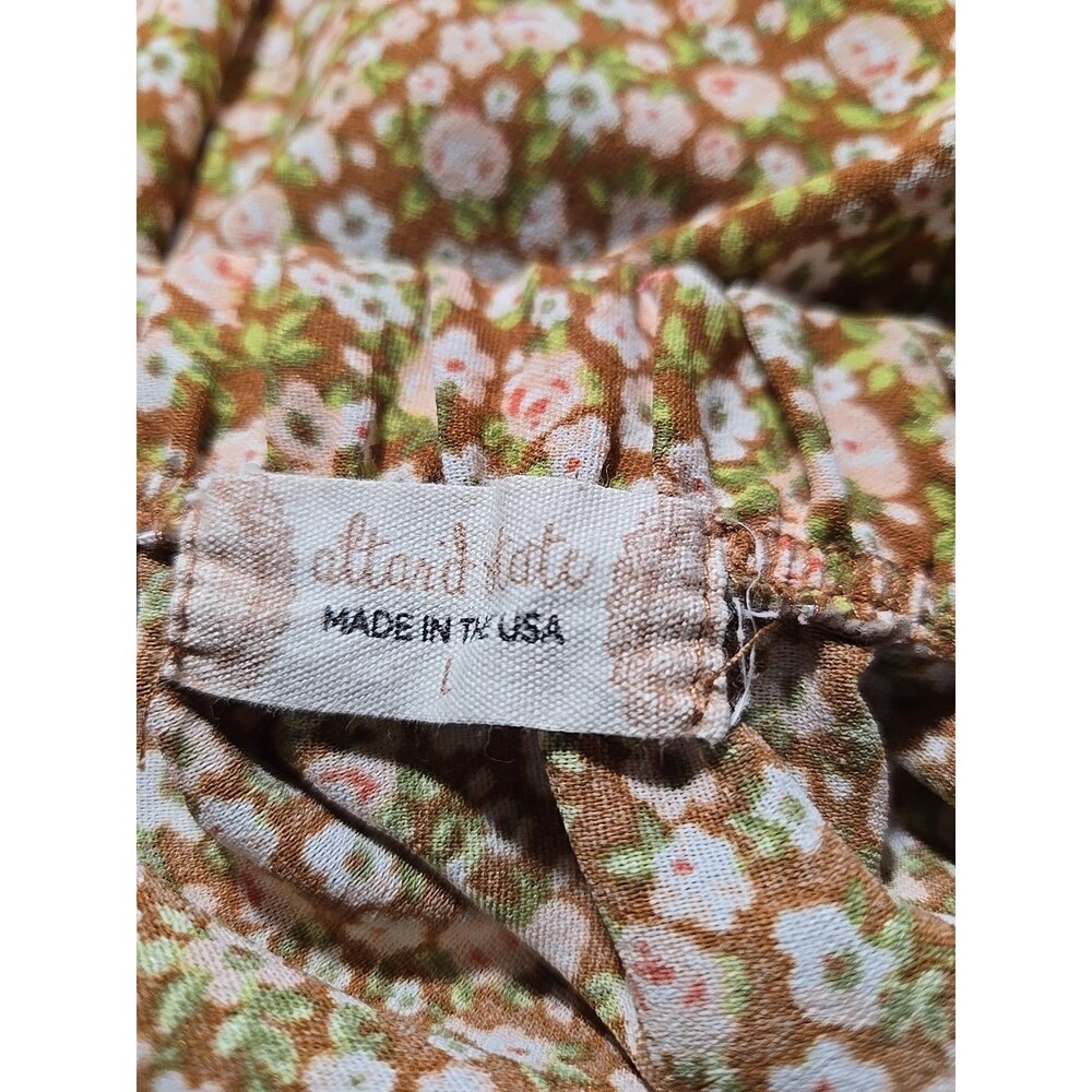 Altar'd State Brown Floral High Low Ruffle Maxi Boho Skirt Size Large - Picture 13 of 15